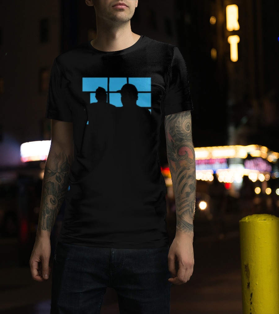 Daz Black Stars Store Shop Blue Off The Hook Black Silhouette Duo T-Shirt
