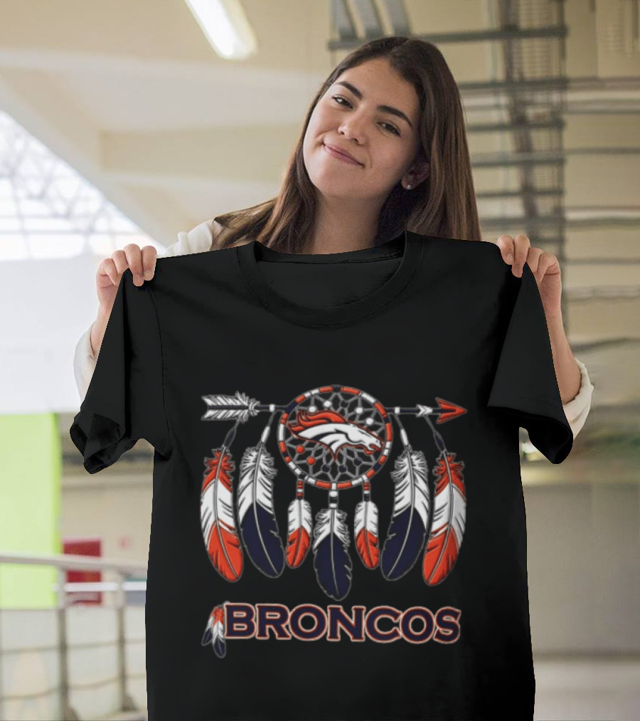 Denver Broncos Dreamcatcher Native American Heritage Feathers T-Shirt