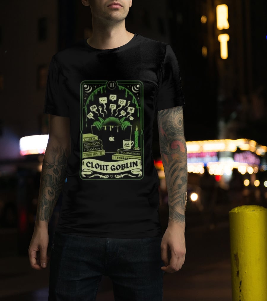 Do We Know Them Clout Goblin Tarot Card Style Social Media Icons And Keywords T-Shirt