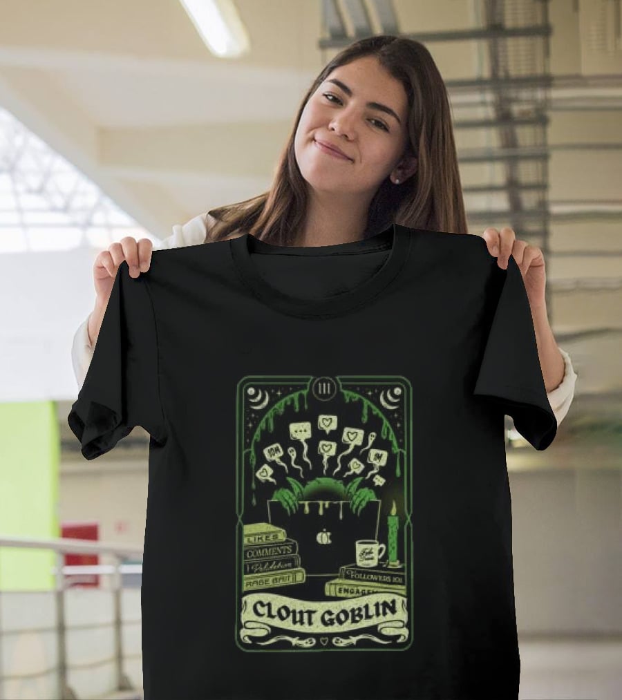Do We Know Them Clout Goblin Tarot Card Style Social Media Icons And Keywords T-Shirt