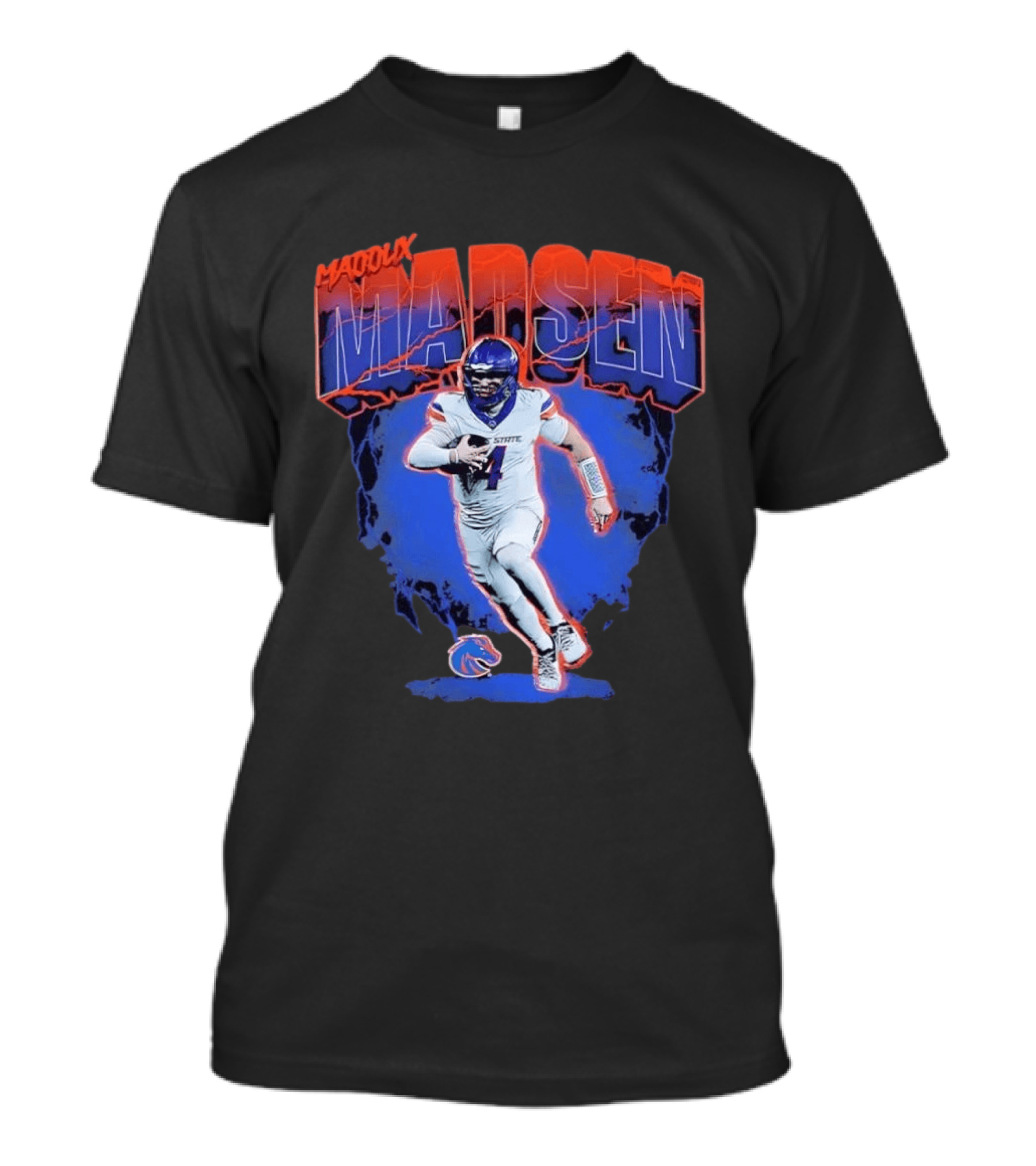 Boise State Broncos Maddux Madsen Lightning Collage NCAA Football T-Shirt