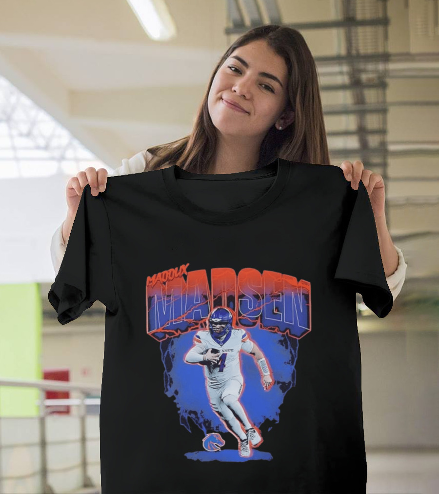 Boise State Broncos Maddux Madsen Lightning Collage NCAA Football T-Shirt