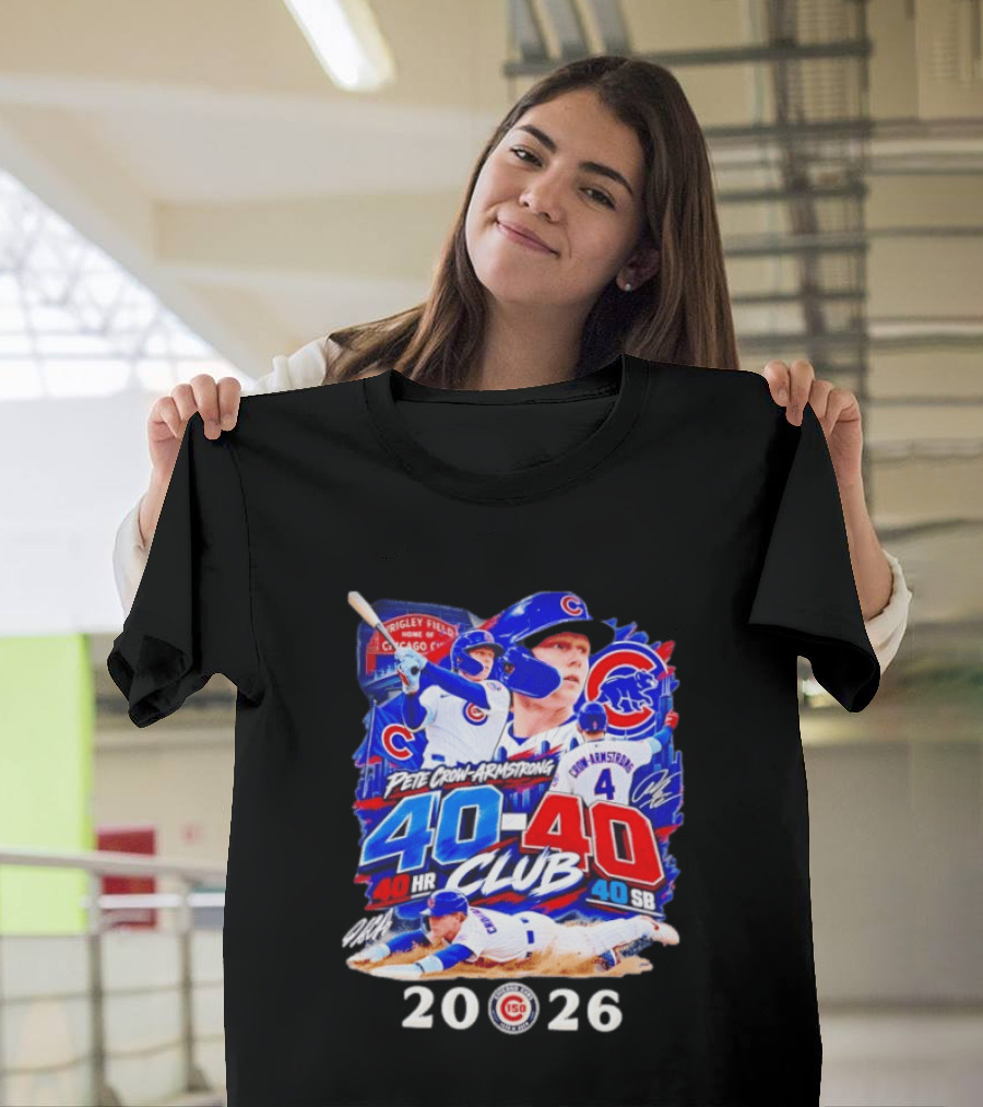 Pete Crow Armstrong 40HR 40SB Club Chicago Cubs 2026 T-Shirt