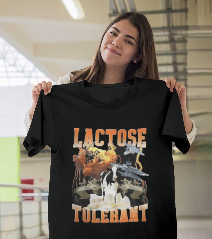 Lactose Tolerant Cow With Military Vehicles And Explosions T-Shirt
