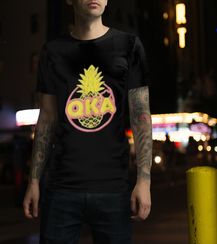 QKA Yellow Pineapple Inside Red Circle T-Shirt