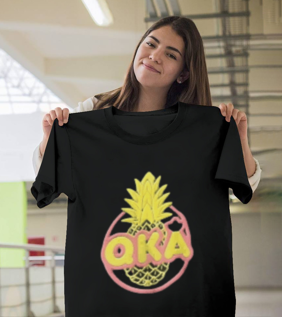 QKA Yellow Pineapple Inside Red Circle T-Shirt
