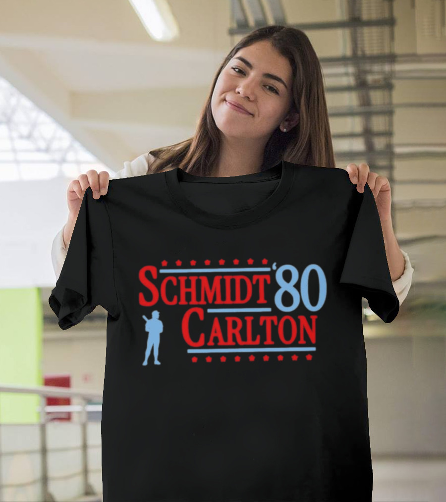 Schmidt Carlton '80 Philadelphia Phillies Baseball Legends T-Shirt