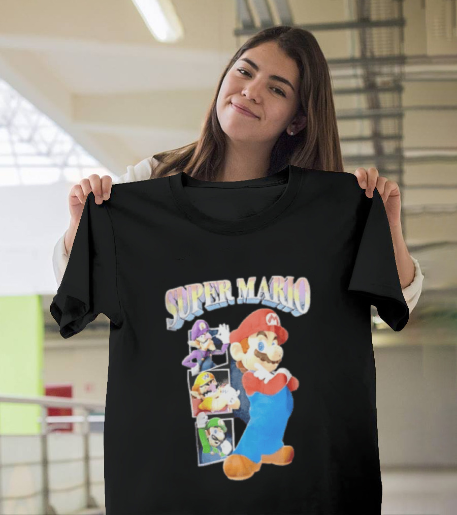 Super Mario With Luigi Wario And Waluigi Characters T-Shirt