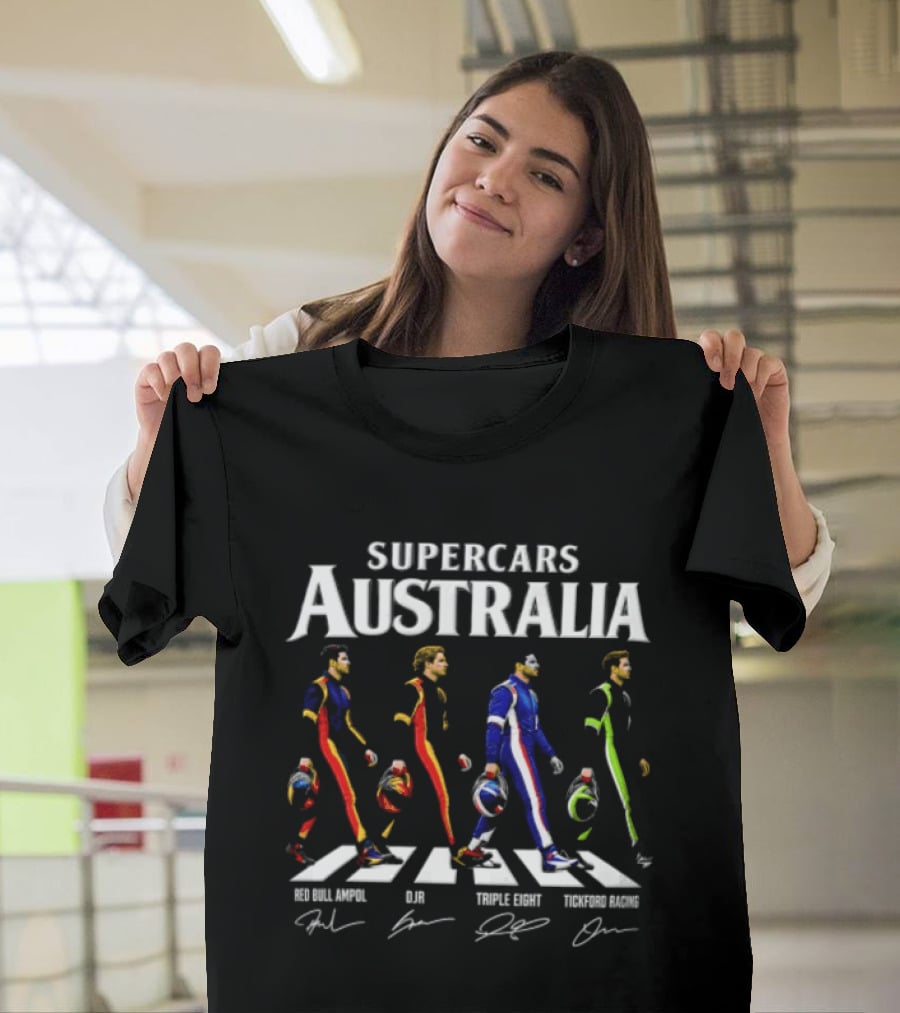 Supercars Australia Red Bull Ampol DJR Triple Eight Tickford Racing Drivers Crossing Abbey Road T-Shirt
