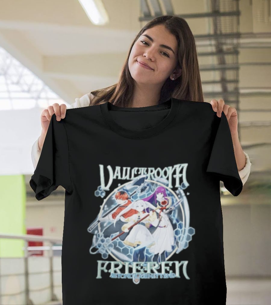 Vaultroom Frieren Beyond Journey's End Anime Characters With Magical Weapons T-Shirt