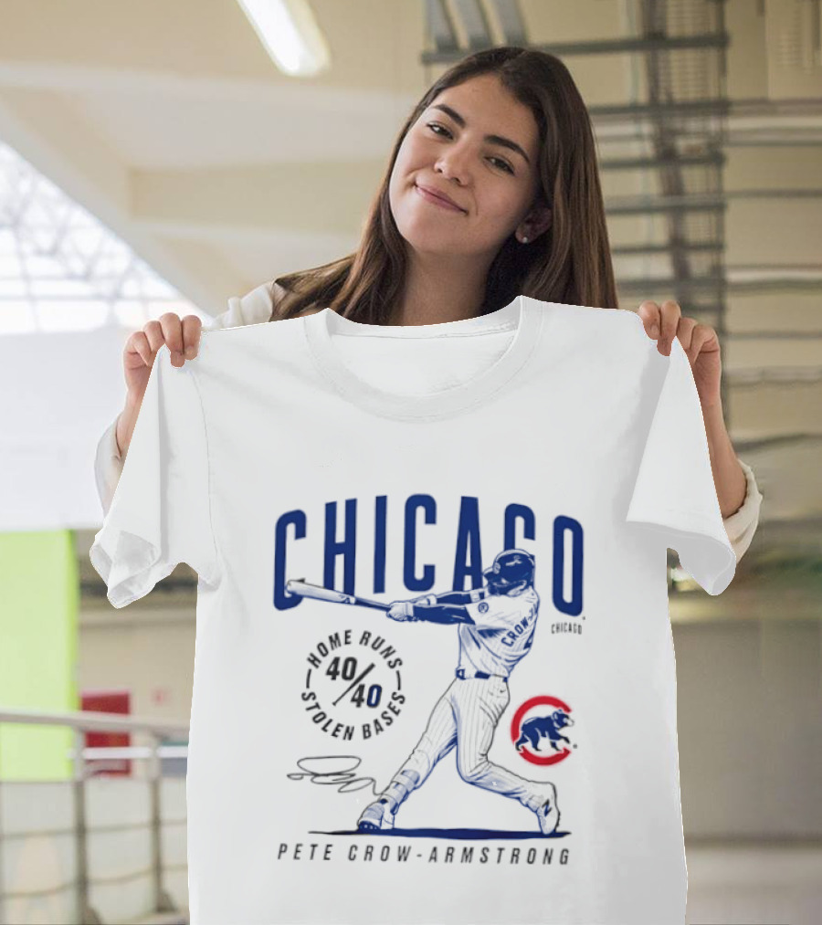 Chicago Cubs Home Runs Stolen Bases Pete Crow Armstrong 40.40 Legacy T-Shirt