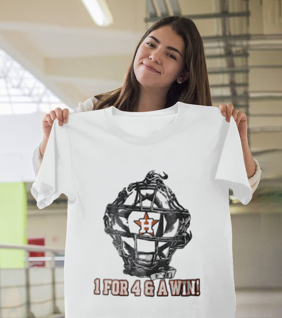 Houston Astros Catcher's Mask 1 For 4 And A Win T-Shirt