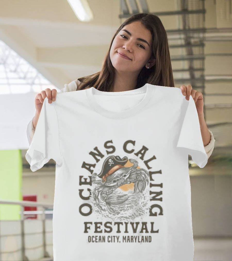 Oceans Calling Festival Crab Captain Lineup Ocean City Maryland T-Shirt