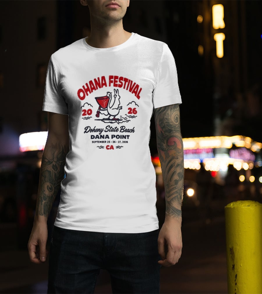 Ohana Festival 2026 Doheny State Beach Dana Point September 25 27 CA Surf Pelican T-Shirt