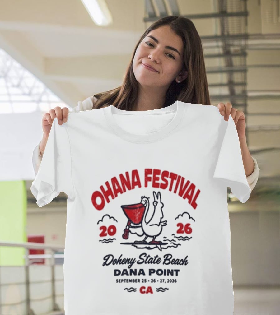 Ohana Festival 2026 Doheny State Beach Dana Point September 25 27 CA Surf Pelican T-Shirt