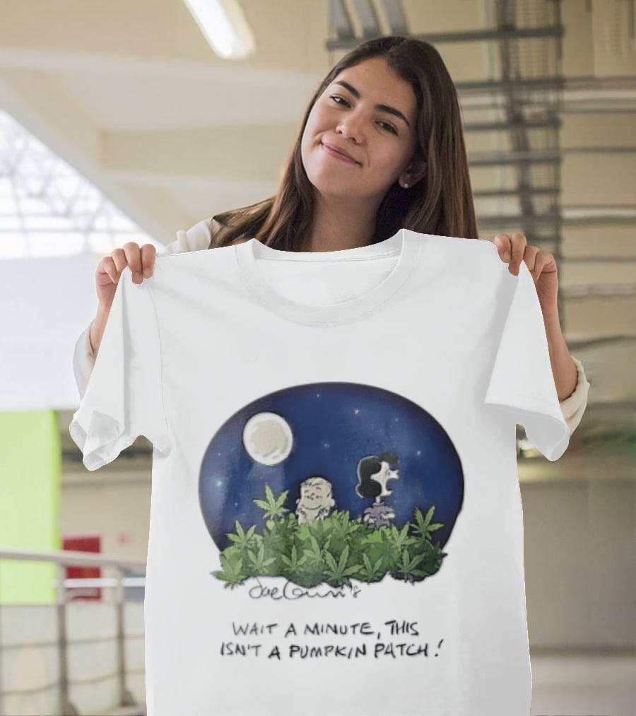 Peanuts Wait A Minute This Isn't A Pumpkin Patch Moon Night Scene Charlie Brown Lucy T-Shirt
