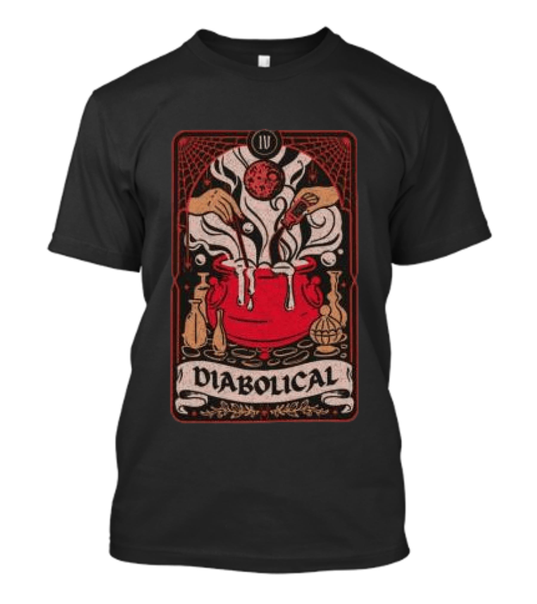 Do We Know Them Store Diabolical Tarot Card Cauldron Magic T-Shirt