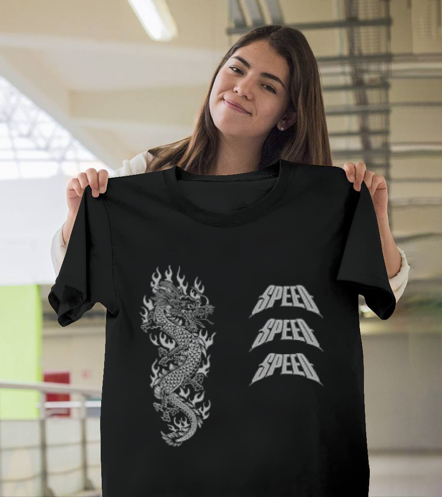 Evil Greed Store Speed HC Mentality Grey Tribal Flames And Wings T-Shirt