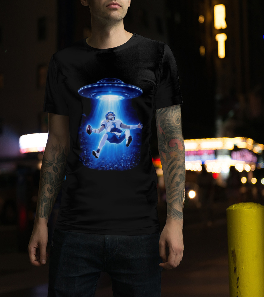 Jalen Hurts Memes UFO Abduction Football Player Beam Fantasy T-Shirt