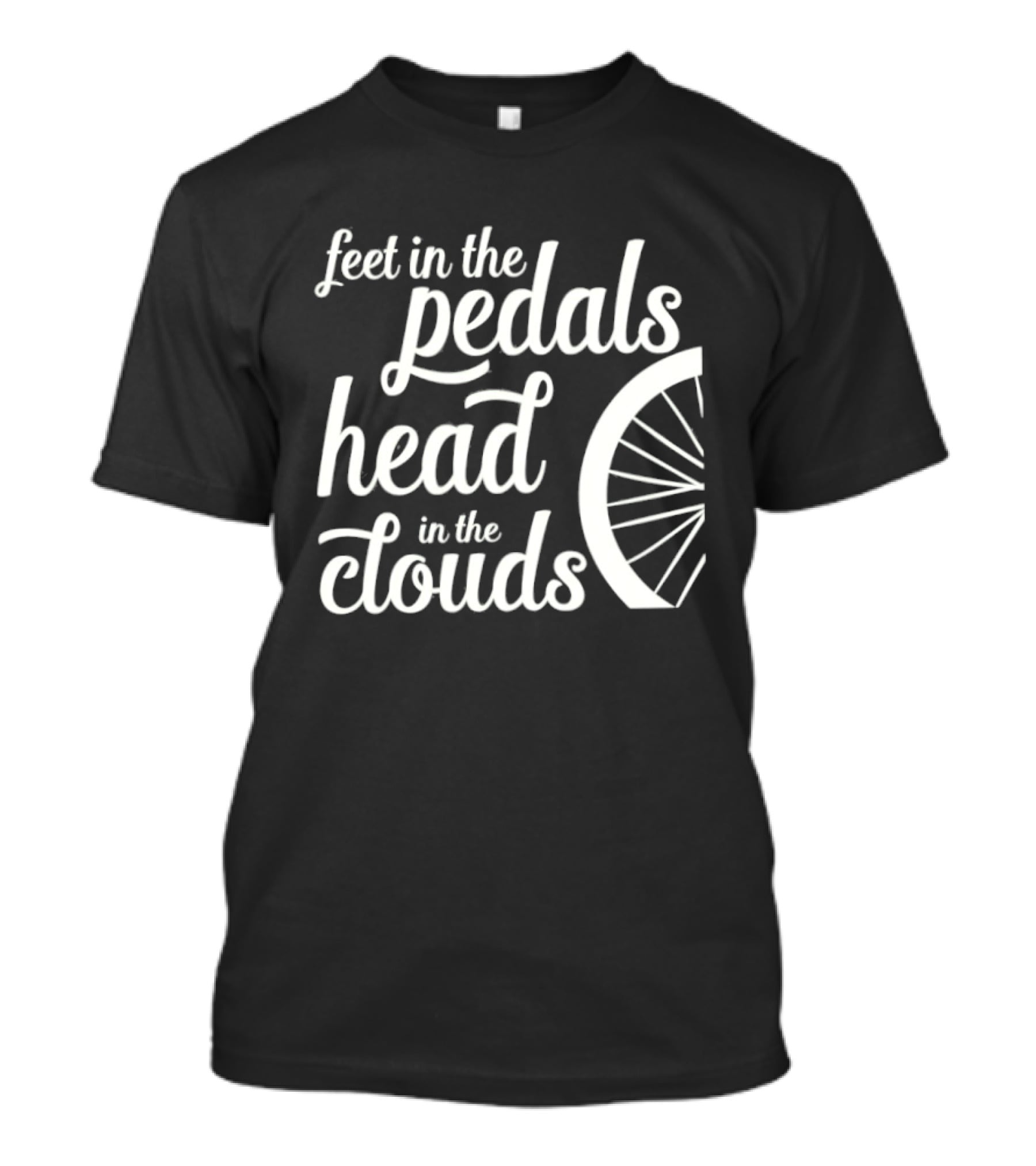 Feet In The Pedals Head In The Clouds Bicycle Wheel T-Shirt