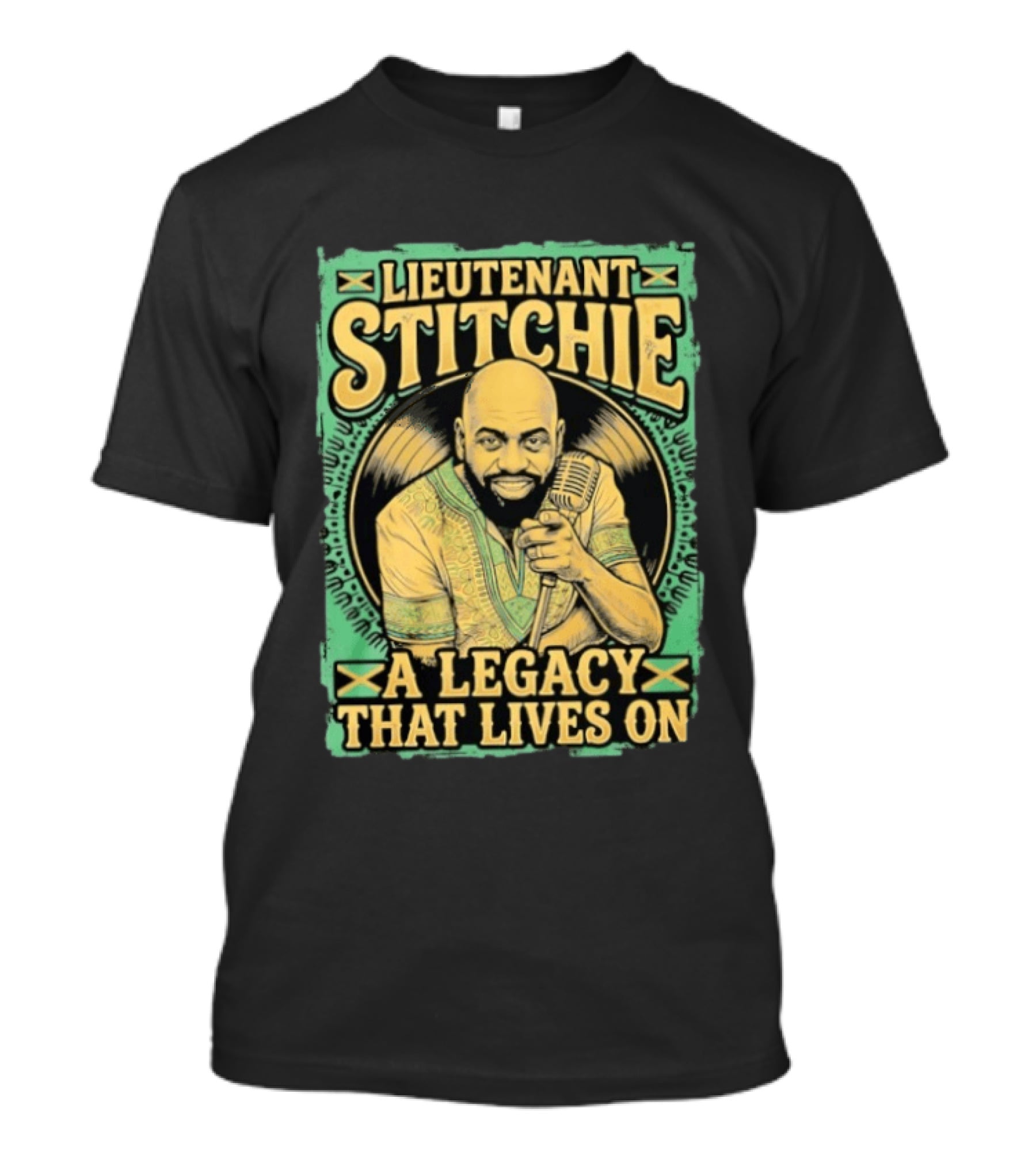 Lieutenant Stitchie A Legacy That Lives On Microphone Reggae T-Shirt
