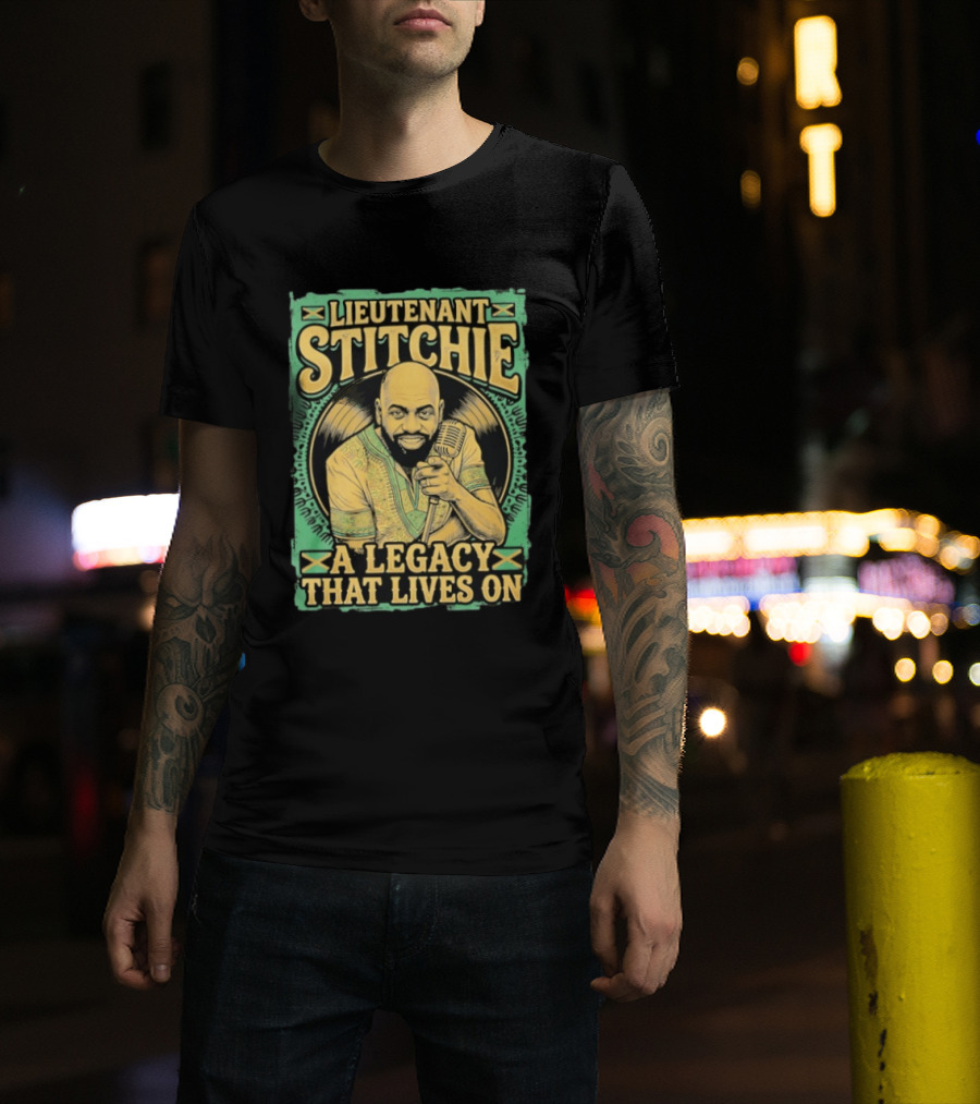Lieutenant Stitchie A Legacy That Lives On Microphone Reggae T-Shirt