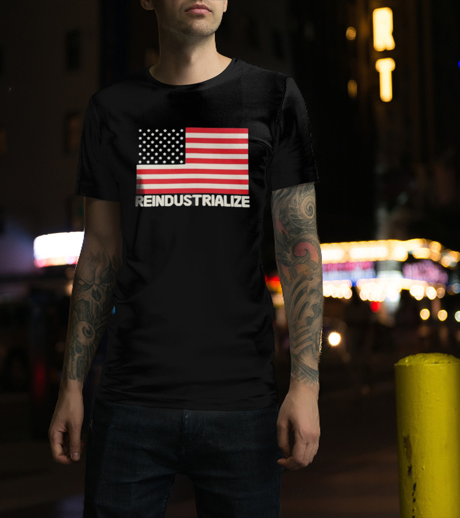Reindustrialize United States Flag Stars And Stripes T-Shirt