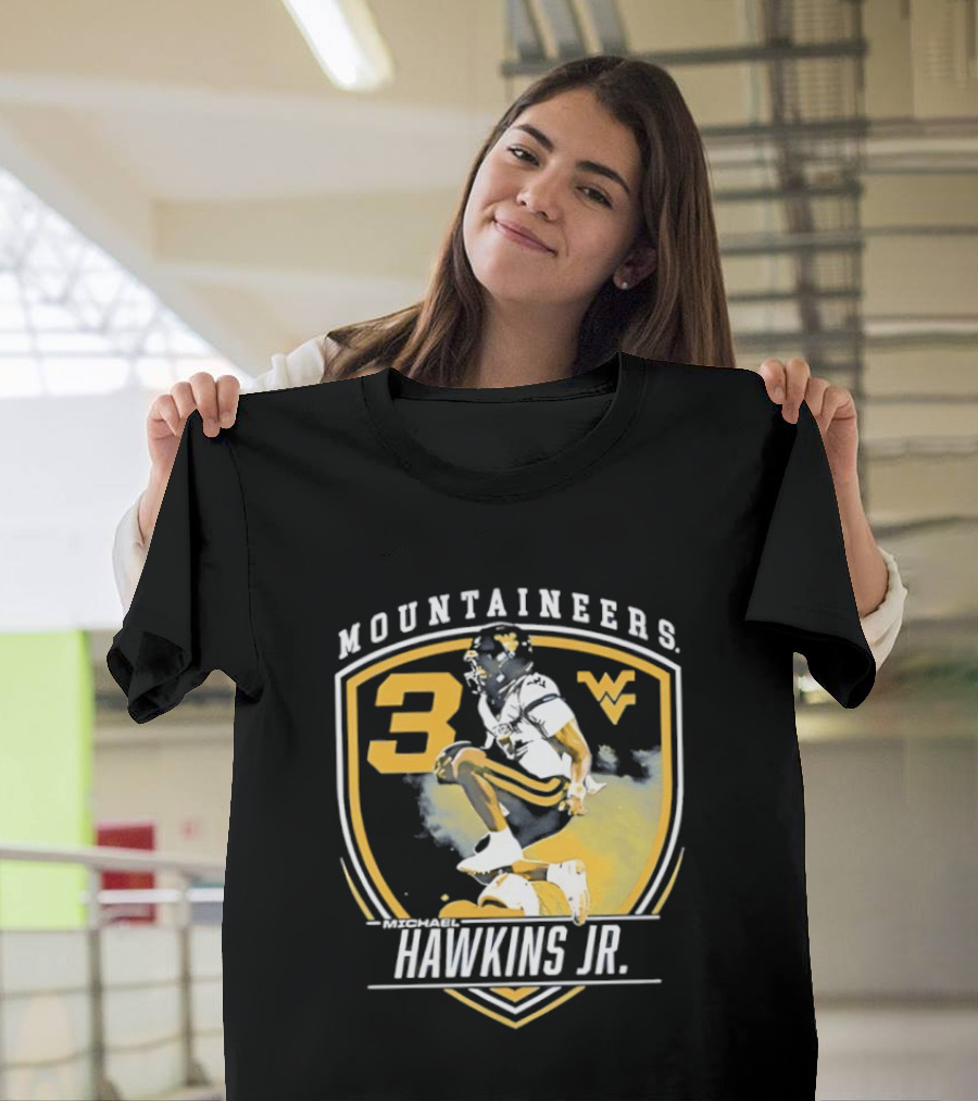 Mountaineers Hawkins Jr. 3 West Virginia WV T-Shirt