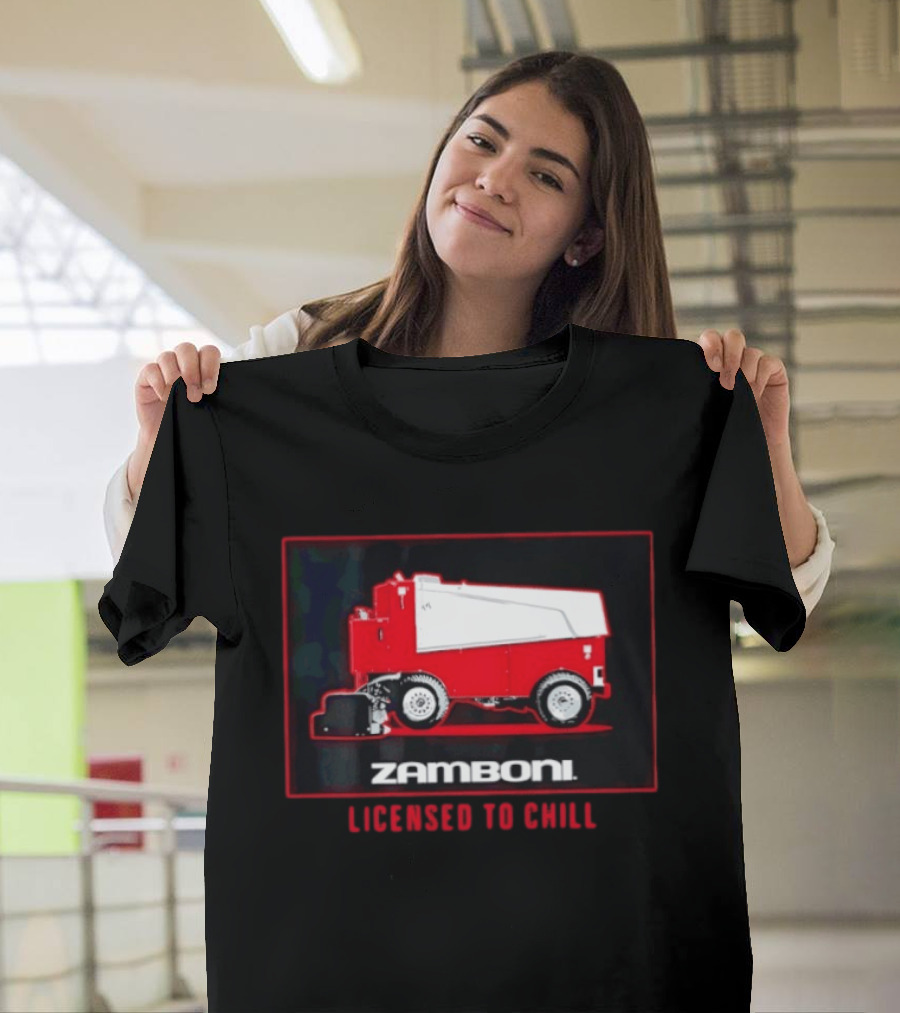 Zamboni Licensed To Chill Red Ice Resurfacer T-Shirt