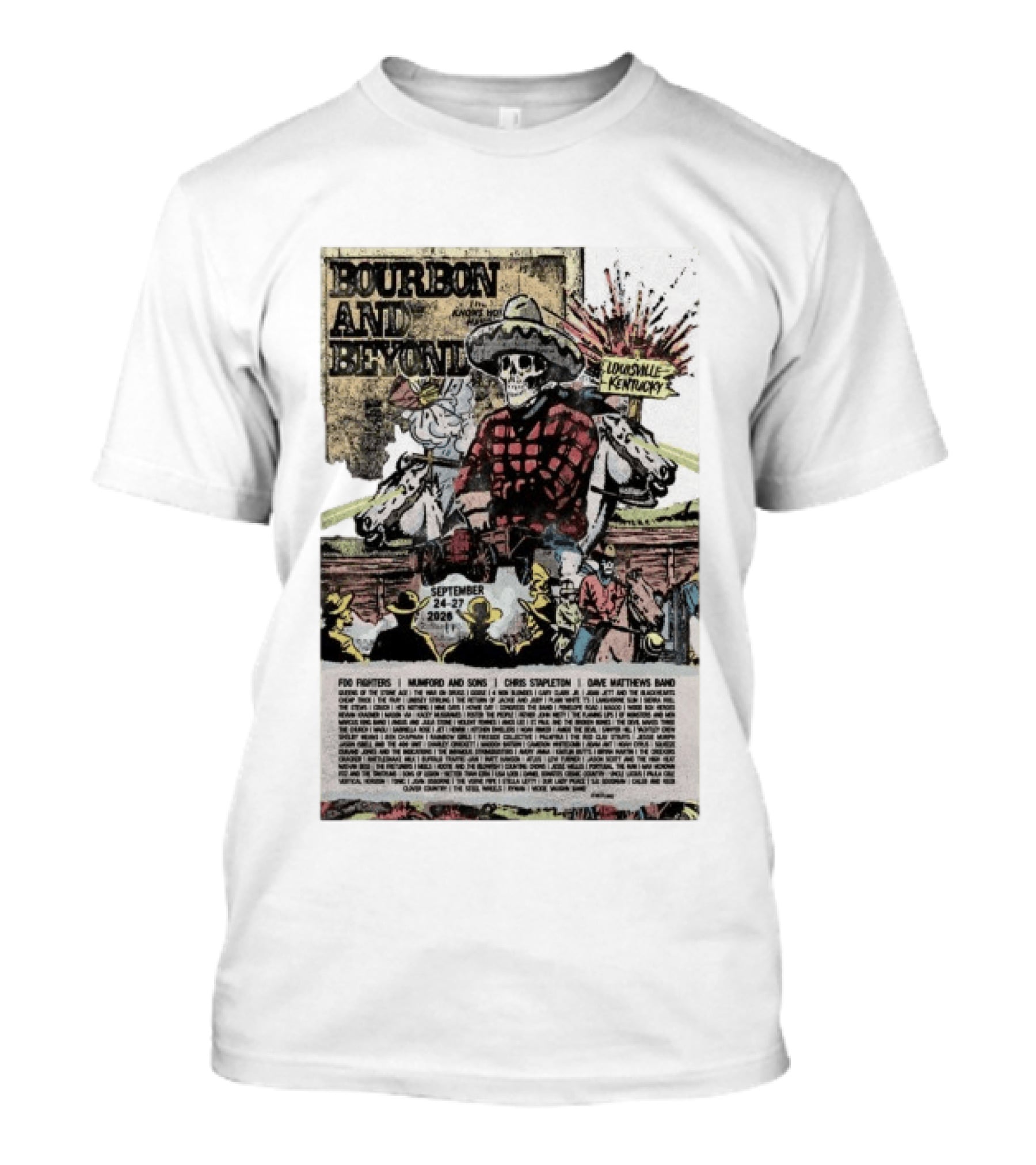 Bourbon And Beyond Festival 2026 Louisville Kentucky September 24 27 Foo Fighters Mumford And Sons Chris Stapleton Dave Matthews Band T-Shirt