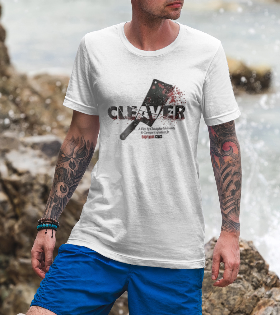 Cleaver A Film By Christopher Moltisanti And Carmine Lupertazzi Jr Sopranos Kith Blood Splatter Cleaver T-Shirt
