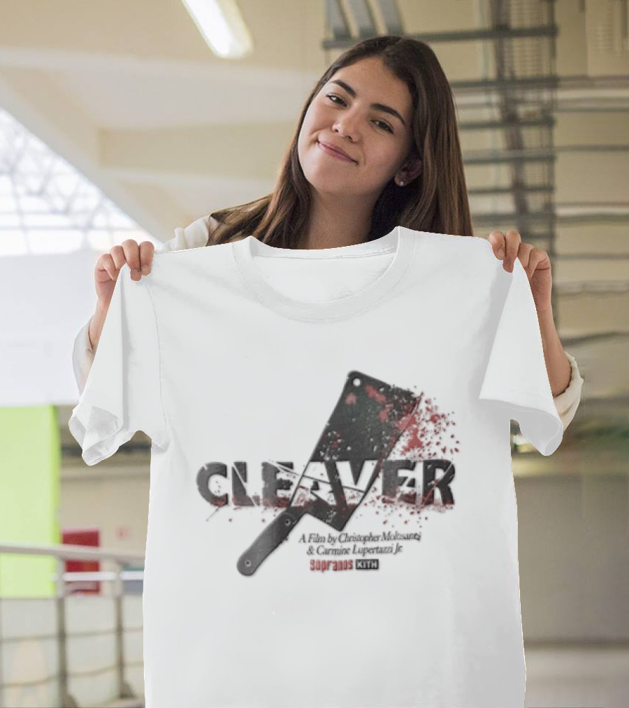 Cleaver A Film By Christopher Moltisanti And Carmine Lupertazzi Jr Sopranos Kith Blood Splatter Cleaver T-Shirt
