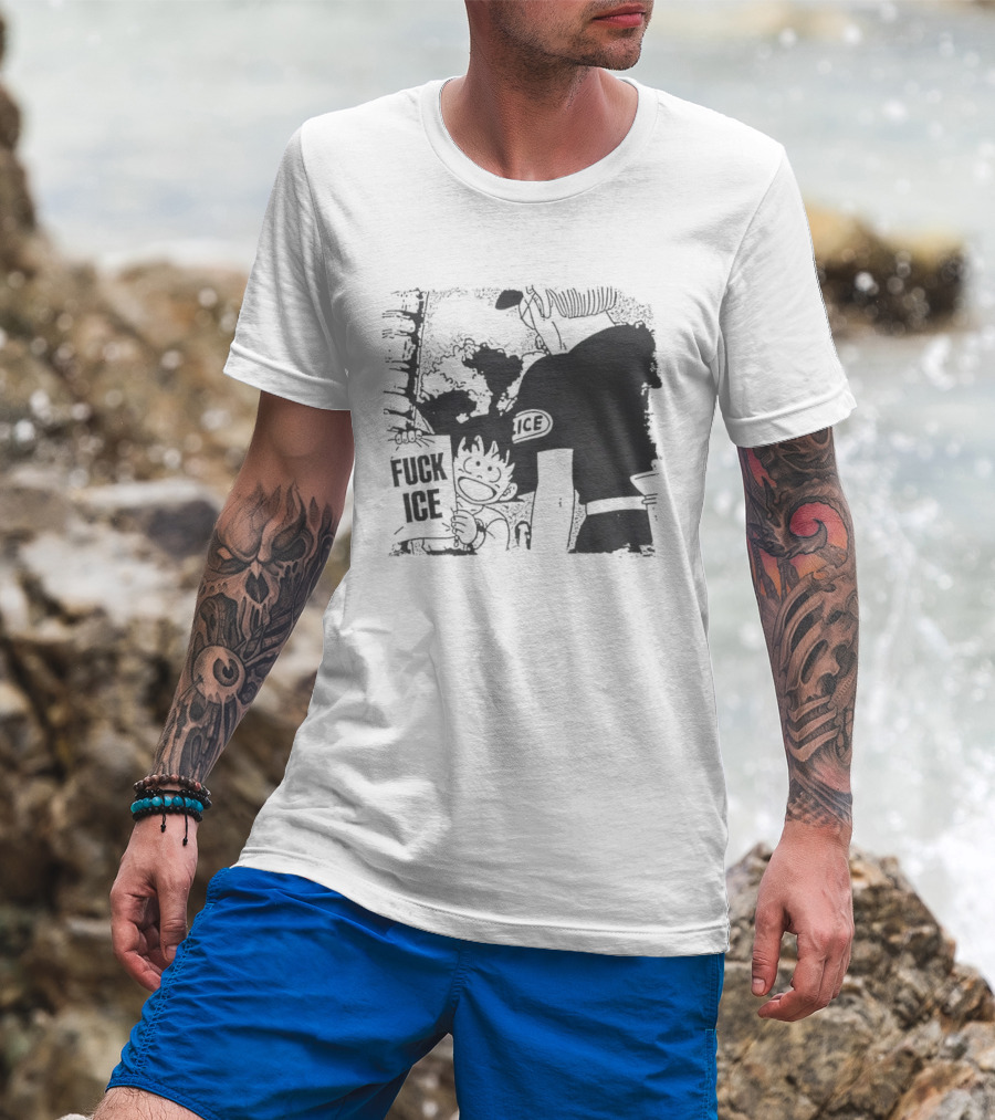 Calvin Inspired Activism Fuck Ice Protest Cartoon Social Justice T-Shirt