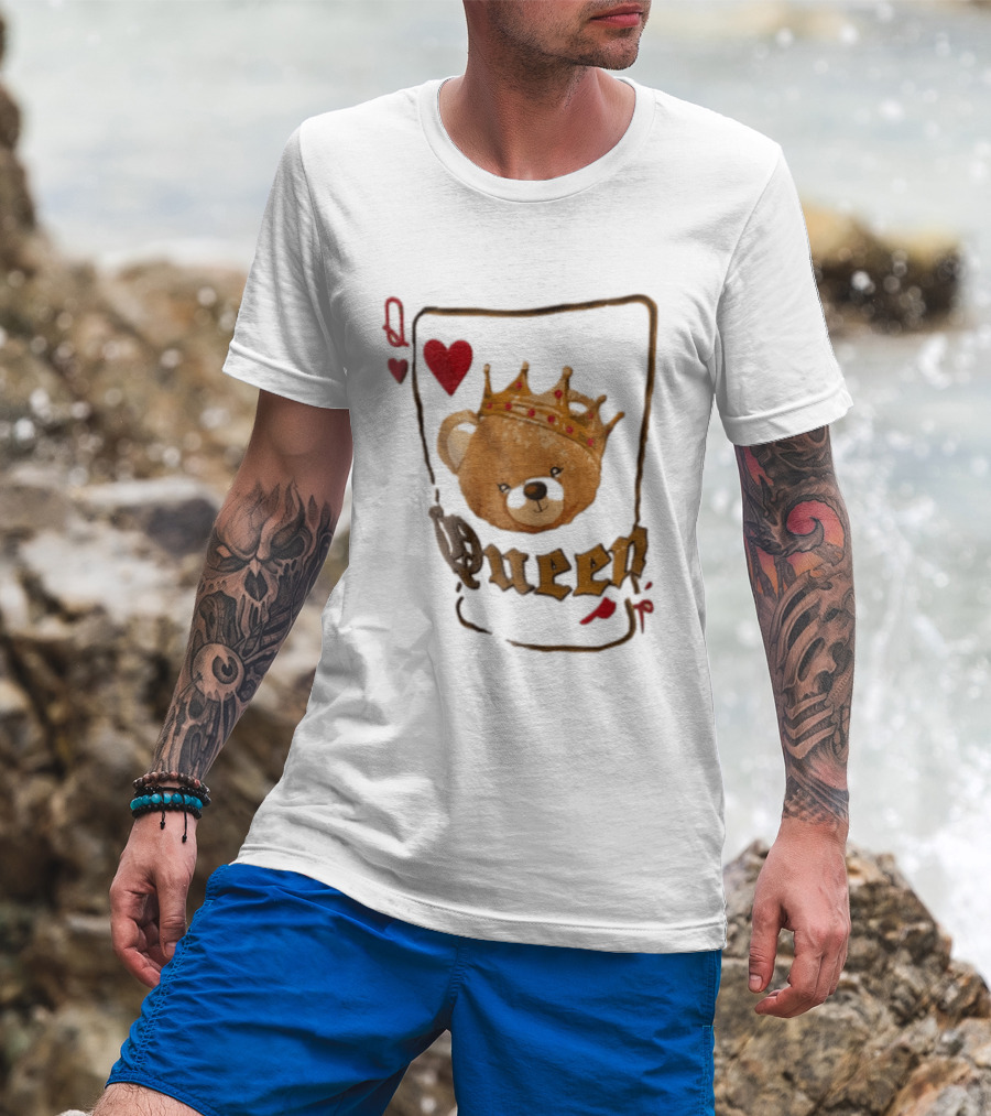 Queen Of Hearts Teddy Bear Crown Royalty T-Shirt