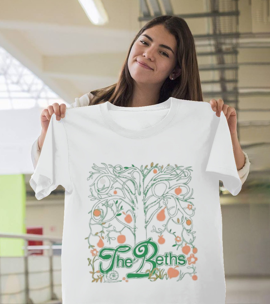 The Beths Fruit Tree Art Green Orange T-Shirt