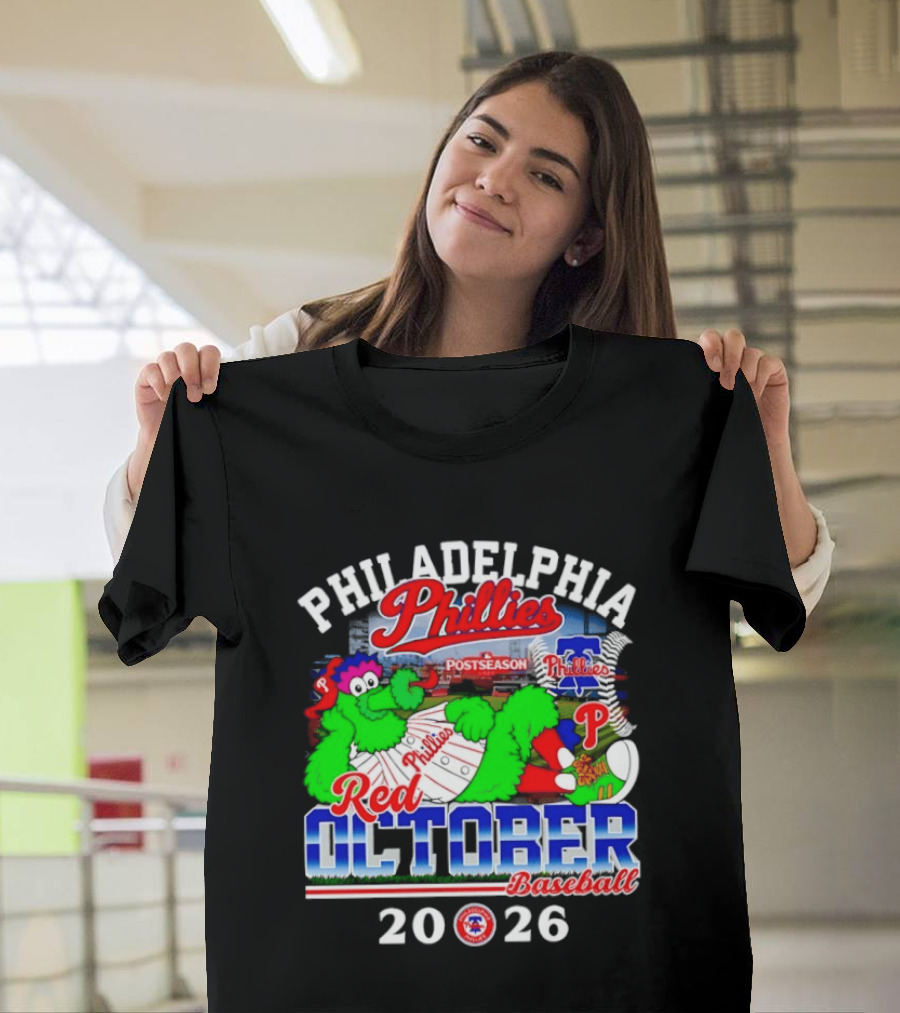 Philadelphia Phillies 2026 Red October Postseason Baseball T-Shirt