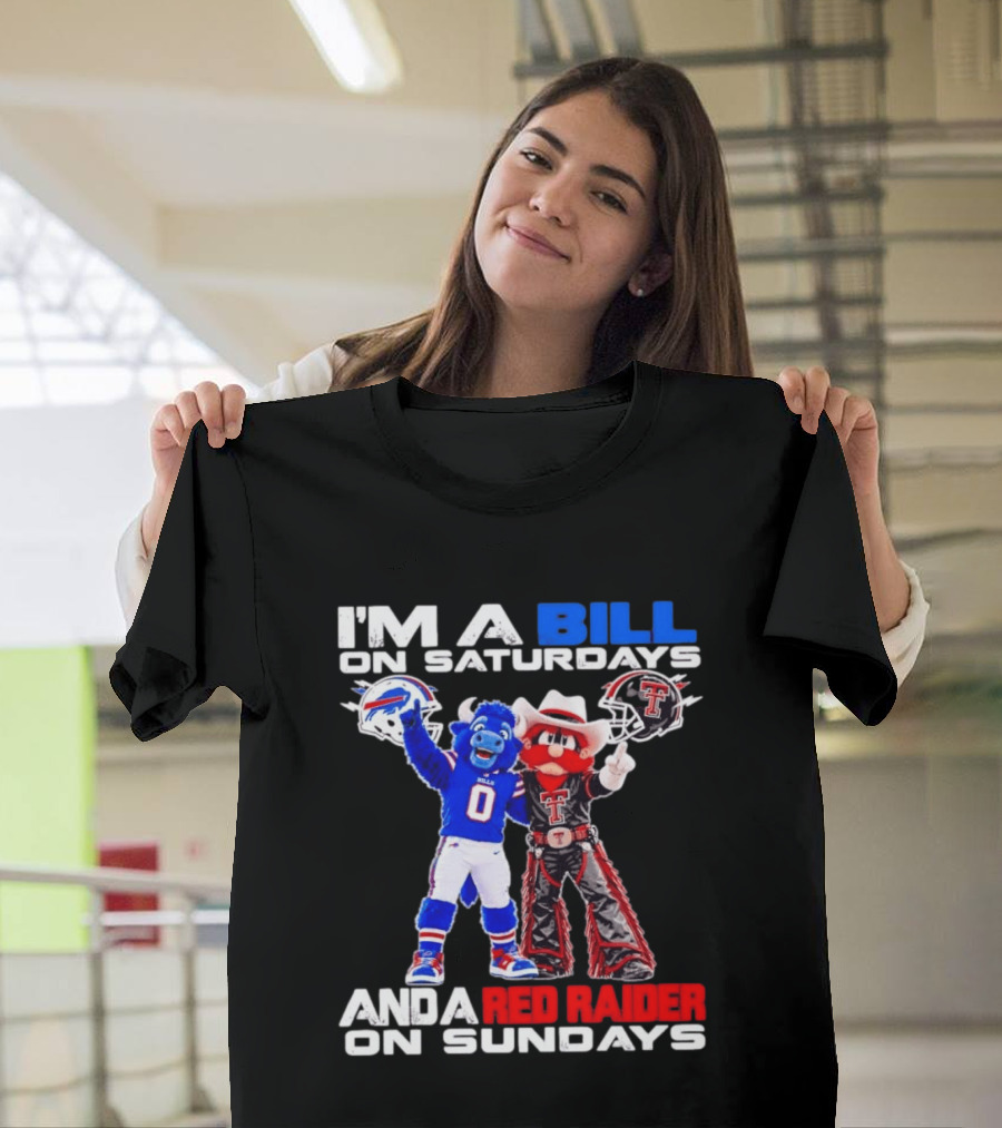 Buffalo Bills And Texas Tech Red Raiders Football Weekend Mascots Fan T-Shirt