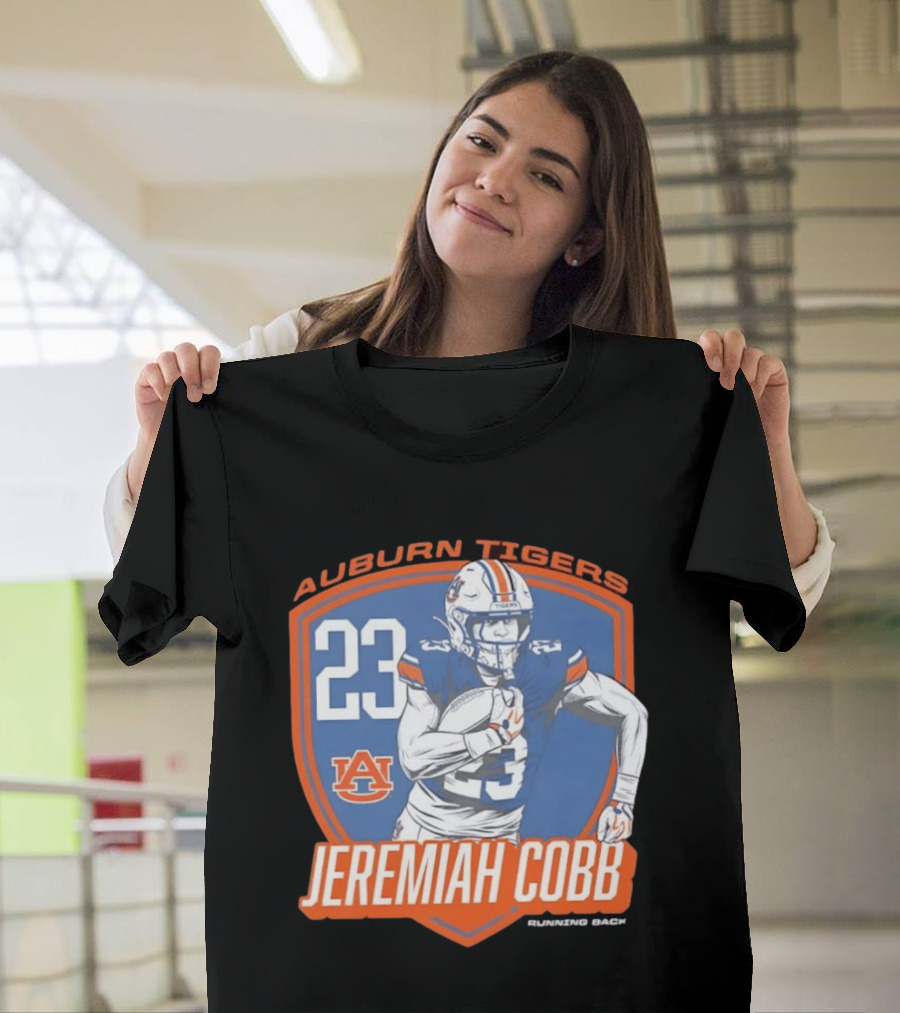 Jeremiah Cobb 23 Auburn Tigers Running Back Football Player T-Shirt