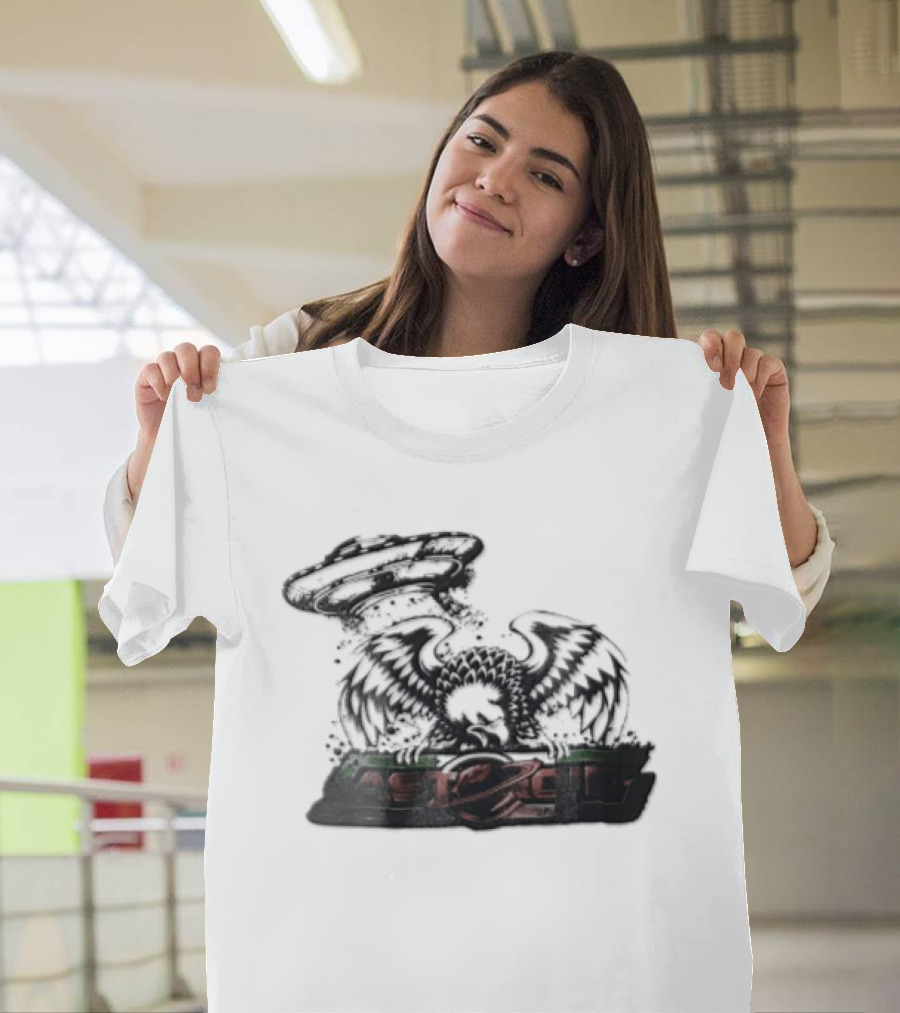 Eagle Spreading Wings With UFO Above T-Shirt