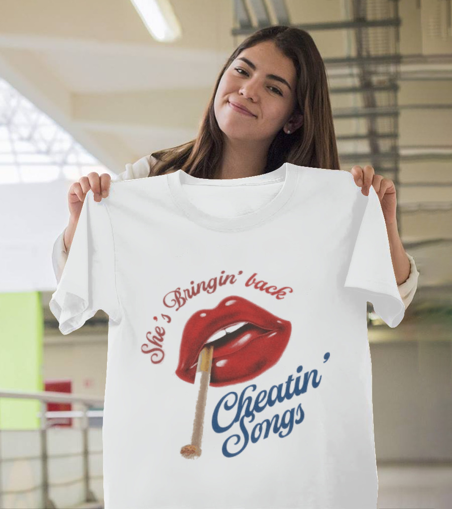 Midland She's Bringin' Back Cheatin' Songs Red Lips Matchstick T-Shirt
