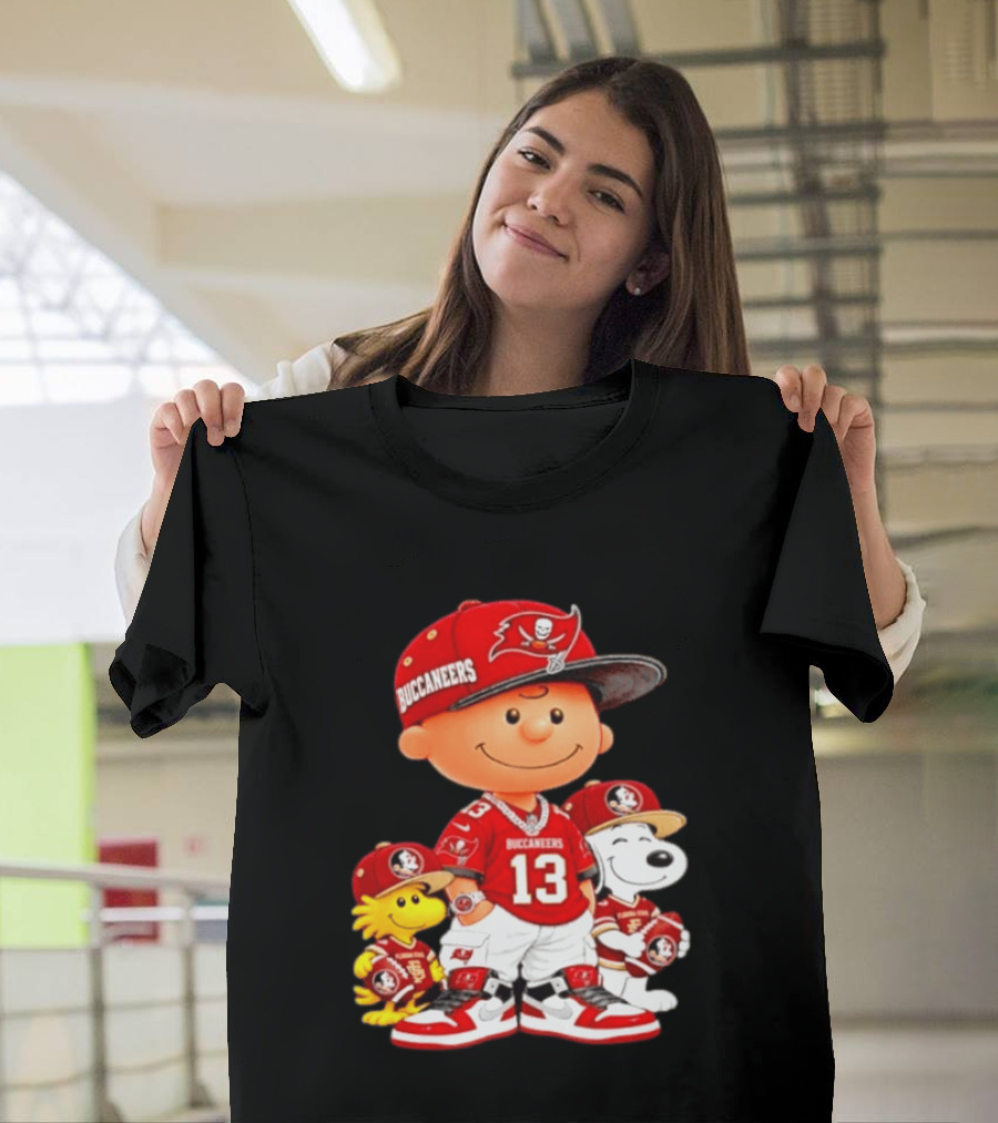 Charlie Brown 13 Snoopy Woodstock Buccaneers Florida State T-Shirt