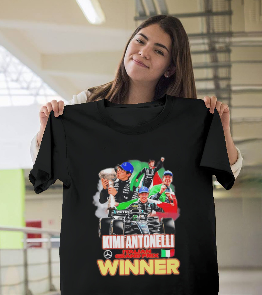 Kimi Antonelli Italian Grand Prix Winner Mercedes Racing Celebration T-Shirt