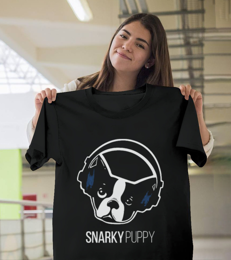 Snarky Puppy Dog With Headphones Music T-Shirt