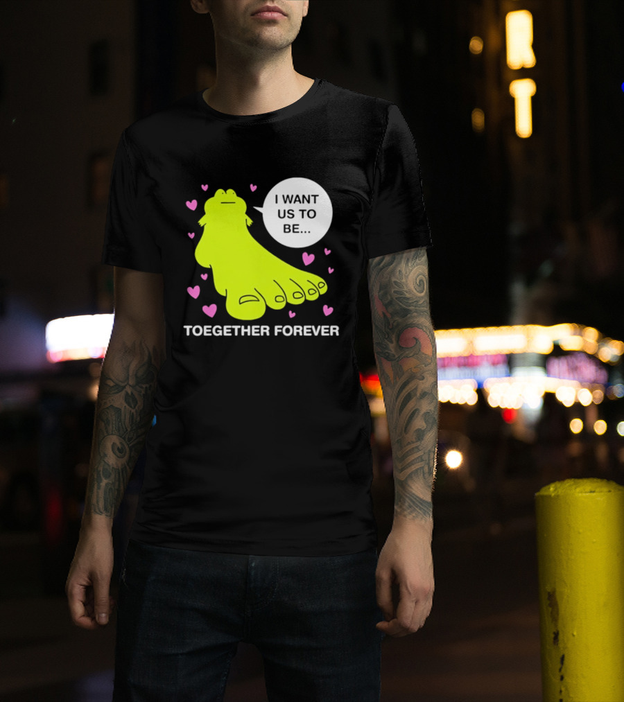 Frog I Want Us To Be Toegether Forever Pink Hearts T-Shirt
