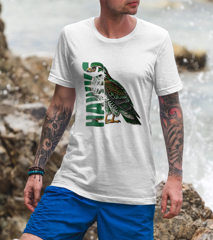 Atlanta Hawks Green Brown Hawk Bird Profile View T-Shirt