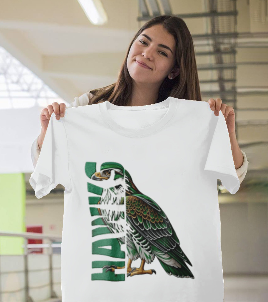Atlanta Hawks Green Brown Hawk Bird Profile View T-Shirt