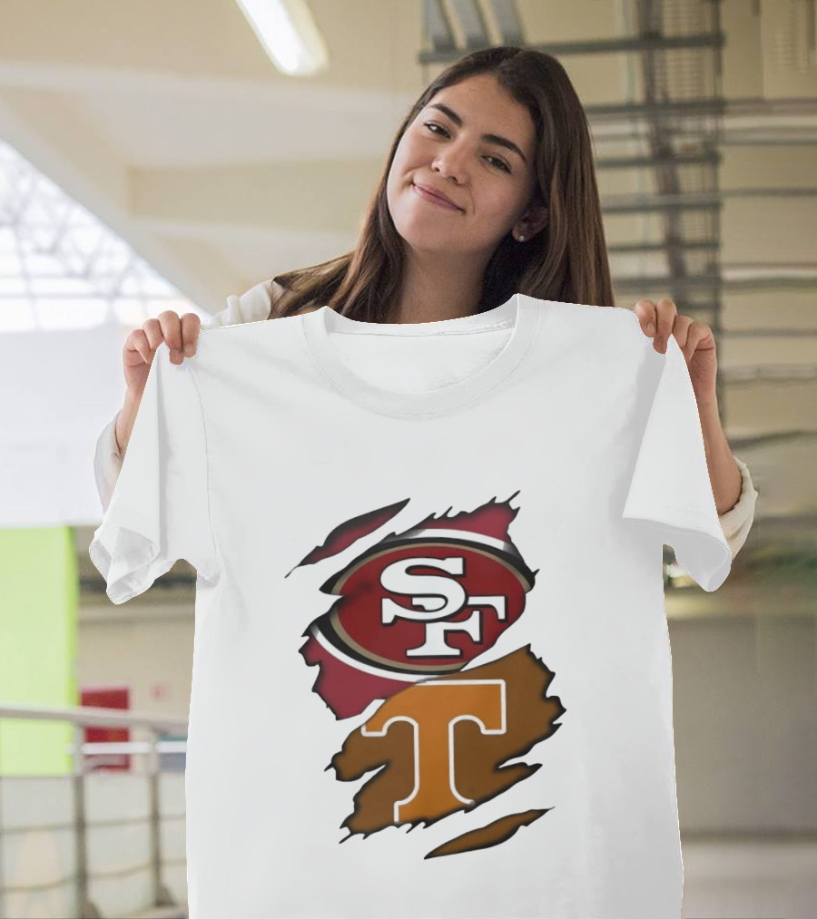 San Francisco 49ers Tennessee Volunteers Ripped SF Logos Fusion T-Shirt