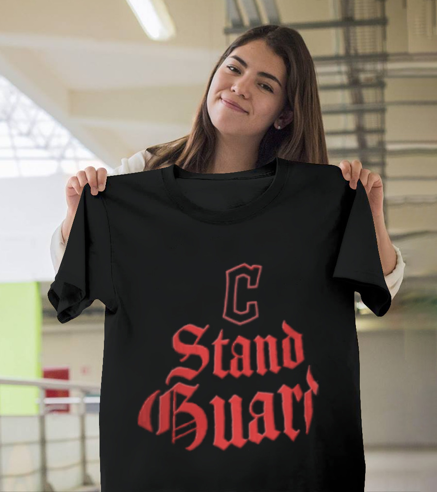 Cleveland Guardians Stand Guard Red Gothic T-Shirt