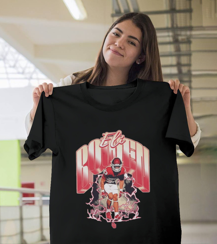 Eli Bowen Oklahoma Sooners Lightning Football Collage T-Shirt