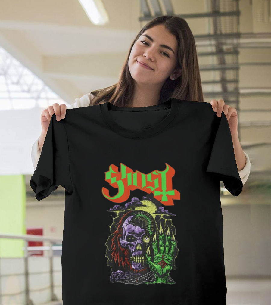 Ghost Store Necromancy Skull Candle Hand T-Shirt